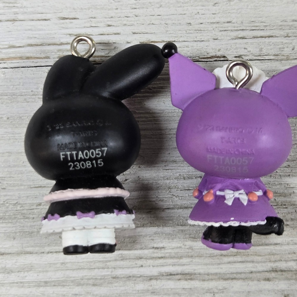 Sanrio My Melody Kuromi Charm Set Kawaii Lolita Goth Keychain Pendant - Picture 6 of 10